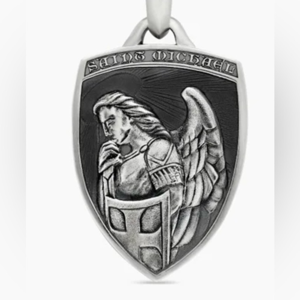 David Yurman silver  Saint Michael Shield Pendant